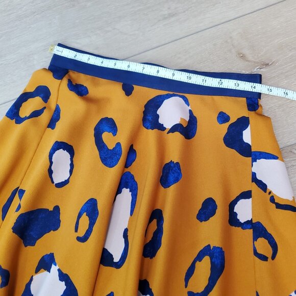 3.1 Phillip Lim Target Leopard Print Skirt Orange Blue Size 8 NWOT Flirty Mini - Picture 5 of 14